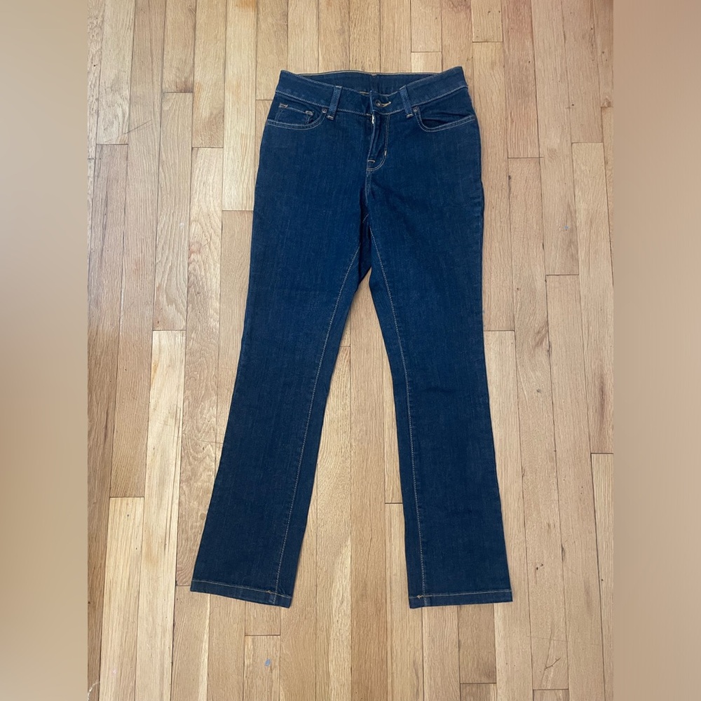 LL Bean perfect fit dark wash jeans.